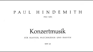 Hindemith - Konzertmusik for Piano, Brass, and Harp Op. 49 [score]
