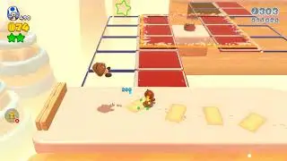 Super Mario 3D World: World 5-6: Cakewalk Flip (Green stars + stamp)