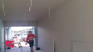 Modular construction Yatala Yard 13mm gyprock square set raked ceiling  JAN 2019 QLD