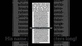 😨 The Longest Name in The World! | #fact #history #shorts #short #name #names #worldrecord