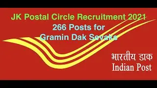 JK Postal Circle Recruitment 2021 &ndash; 266 Posts for Gramin Dak Sevaks