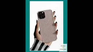 Slim Chocolate Brown Striped Cute Phone Case for Iphone 16 - | iPhone 15 Pro Max Case | iPhone 14...