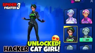 Hacker Cat Girl Free Unlocked in Spider Fighter 3 v3.47.50 Update🐾🔥