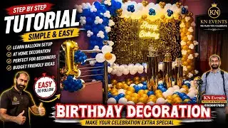 Birthday decoration in white and blue theme