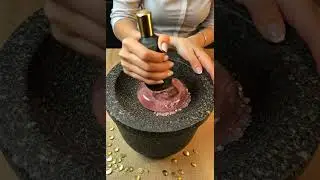 【4K】【ASMR】Crushing a Morganite Gemstone in Stone Mortar