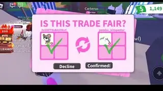adopt me: trading from a neon dog to tons of legs :-0
