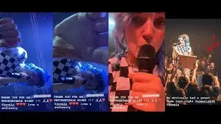 Tove Lo picks up a fans dropped phone during Lucerna Music Bar at Prague on 06Aug19