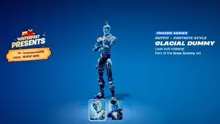 FORTNITE WINTERFEST PRESENTS day 8 : GLACIAL DUMMY OUTFIT , Fortnite & Lego style