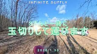 楢の玉切りとシイタケの榾木を作り運びました