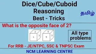 Dice - Cube - Cuboid - Problem - Reasoning - Full concept - best tricks - Tamil - NCM