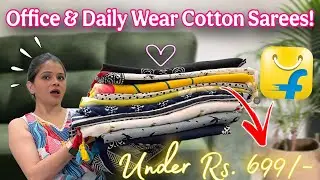 Office & Daily Wear Cotton/ Linen Sarees Under Rs 699/- From Flipkart😍|| Flipkart Sarees Under 600/-