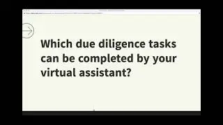 Assigning Due Diligence to your Virtual Assistant