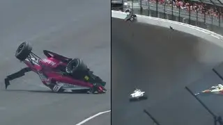 2023 Indianapolis 500 : CRASH EFFROYABLE entre Kirkwood et Rosenqvist, une roue S'ENVOLE