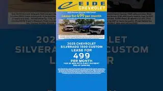Summer Special 2025 Chevrolet Silverado 1500 Custom Eide Chevrolet