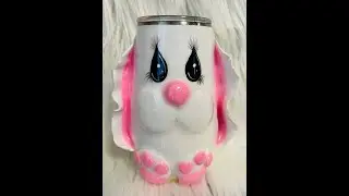 3D Bunny Tumbler with baked clay