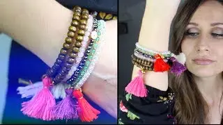 DIY  : Bracelet pompon - bracelet tibetain - Beaded Tassel bracelet - Tibetan bracelet english subs