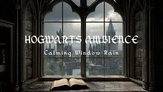 Hogwarts Ambience | Calming Window Rain | 3 Hours of Gentle Rain for Sleep & Focus