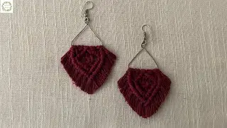 Macrame earrings | Boho earrings | Easy| Simple macrame earring  | Step by step tutorial