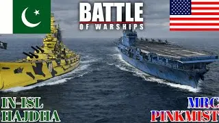Battle of Warships - IJN Kongo amazing 5vs7 battle #battleofwarships #modernwarships