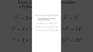 Every Odd Number Generates a Pythagorean Triple #shorts #mathshorts