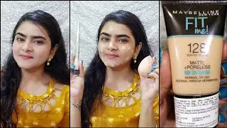 Maybelline Fit me foundation MINI TUBE | 128 Warm Nude | Review and Demo | Ria Das