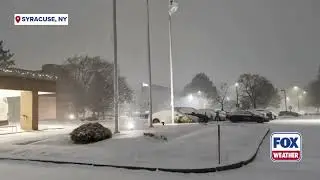 Snow Falling In Syracuse Amid State Of Emergency In New York