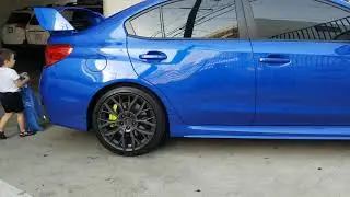 Cleaning the subaru sti 208 with my son