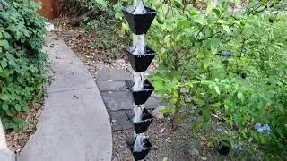 Medium Black Square Cups rain chain #3121-BLK
