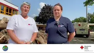 Marion Lass, DRK, berichtet direkt aus Ahrweiler