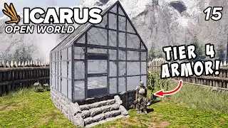 Tier 4 Upgrades - Composite Armor & Reinforced Glass Greenhouse! Icarus Open World Mode - EP15