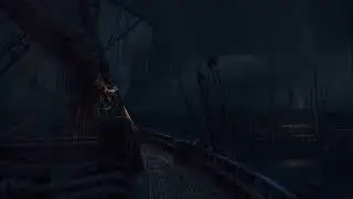 Stormy Pier at Night | Heavy Rain, Distant Ocean Waves & Soft Thunder for Relaxation
