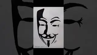 V for Vendetta Mask - Quick sketch with markers #art #drawing #pencildrawing