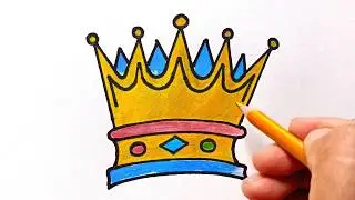 How to Draw a Royal Crown | Step by Step | Crown Drawing 👑✨