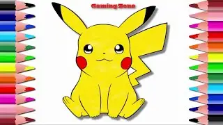 Pikachu Coloring Fun: Cute Pikachu Coloring Page - #Pokemon Fans - #kids