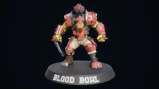 Blood Bowl Orc Blitzer, 3D print Color Reff example.