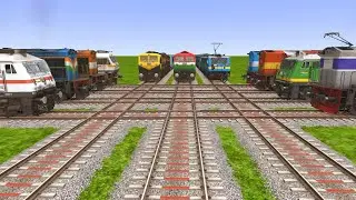 More Trains Crossing At Curved Daimond Railroad ☣️ Crossing Tracks | train simulator indian railway