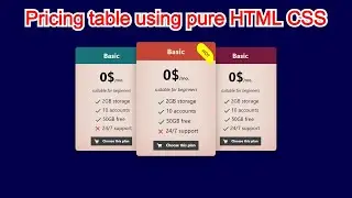 Create an amazing pricing table using html css only!