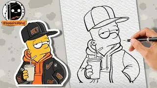 Bart Simpson Estiloso de Moletom (Streetwear) | Tutorial de Desenho F&aacute;cil com Roupas Urbanas e Bon&eacute;!
