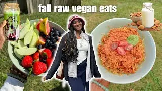 what i eat in a day RAW VEGAN | mushroom jerky, snickers energy balls, raw spaghetti
