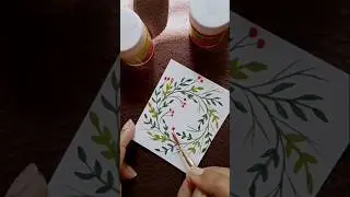 Floral wreath painting with acrylic colours 🥀|| #art #painting #floralwreath