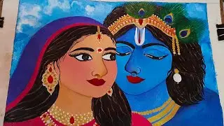 #radhakrishna  painting/ #Radha krishna acrylic fabric painting/