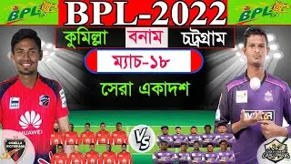 Chattogram Challengers vs Comilla Victorians match 18।BPL 2022  Match 18| Match Details & Playing 11