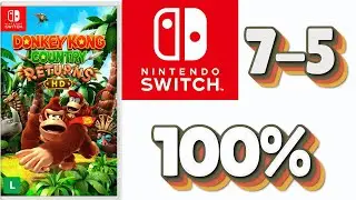 Donkey Kong Country Returns HD 7-5 CORRIDA DE ENGRENAGENS  Cog Jog 100% (Modo Original)
