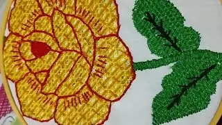 Cómo bordar una rosa 🌹 puntada fácil #bonita🌹🌹 bordado fantasía para diferentes diseños y colores