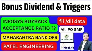 INFOSYS BUYBACK ACCEPATANCE RATIO ? INFOSYS  I IPO GMP I Bonus, Split & dividend I Upcoming bonus
