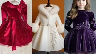 Baby Girl Winter Frock Design/ Party Wear Winter Frocks/ Kids Frock Design image/ Velvet Frocks
