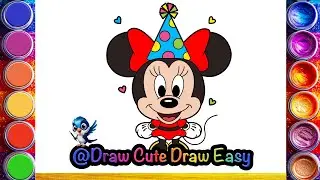 How to draw Minnie Mouse 🎀🌈 | step-by-step cute Minnie Mouse drawing | colouring | drawingforkids |