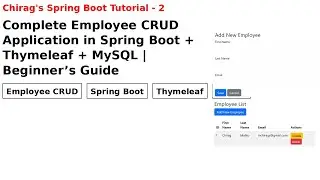 Complete Employee CRUD Application in Spring Boot + Thymeleaf + MySQL | Beginner’s Guide #springboot