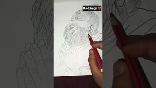 Easy drawing of collab..#drawing #art #radhaji #premanandjimaharajji #krishnaji #trend