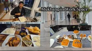 Mukbang in My work Space with Friends